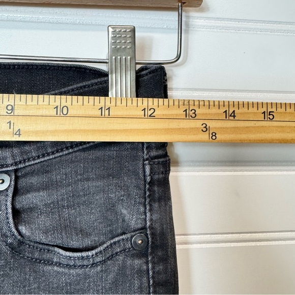 Madewell Jeans Womens Sz 24 Black Alley Straight Denim Pants Stretch Dark Casual - Picture 10 of 13